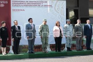 SEDENA . DESTRUCCIÓN ARMAMENTO