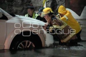TLAXCALA . VEHÍCULO ATRAPADO