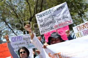 TLAXCALA . MANIFESTACIÓN DE DOCENTES