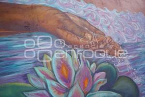TLAXCALA . MURAL POR EL AGUA